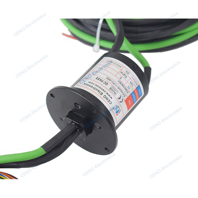 Modbus-Signal-Slip-Ring mit 10A-Stromversorgung und Flansche für industrielle Automatik