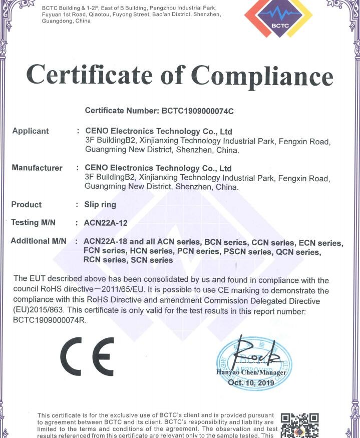 China CENO Electronics Technology Co.,Ltd Zertifizierungen